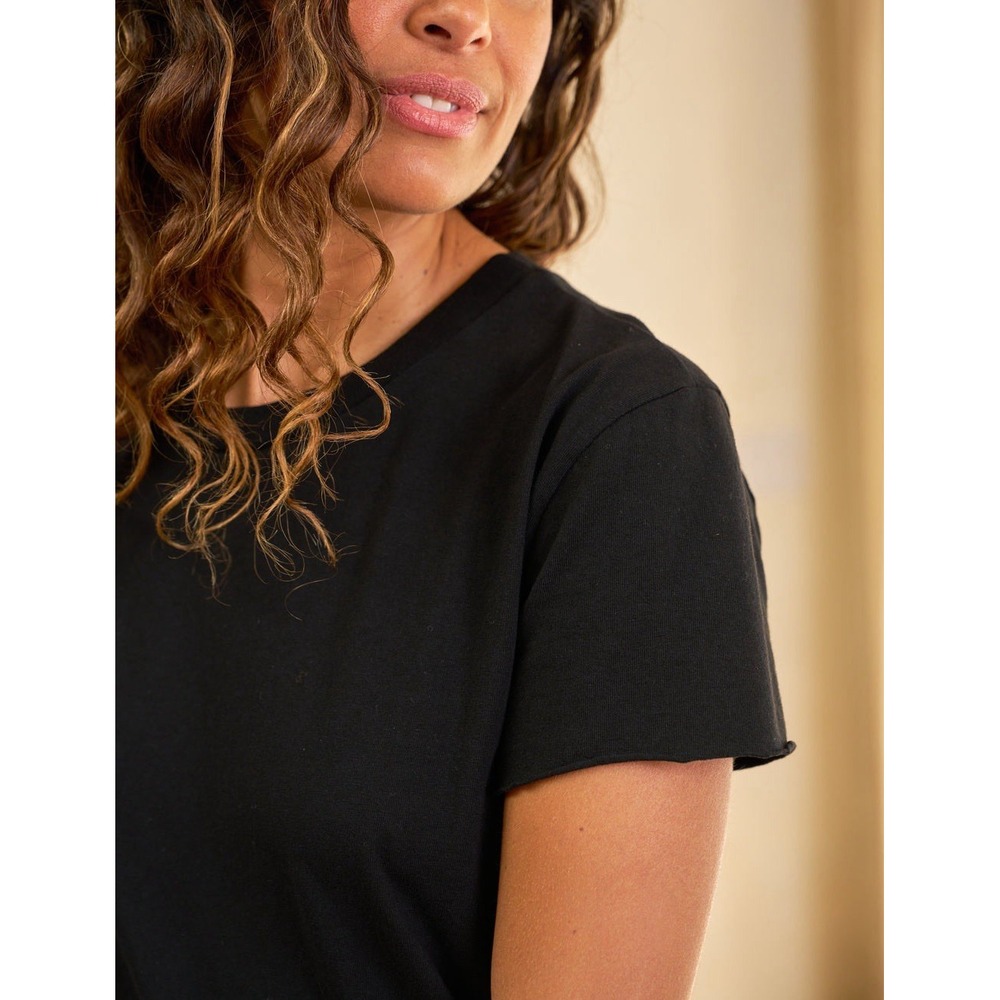 FRANK & EILEEN Theo Perfect Tee Black Raw Hem 100% Cotton M - Picture 3 of 13